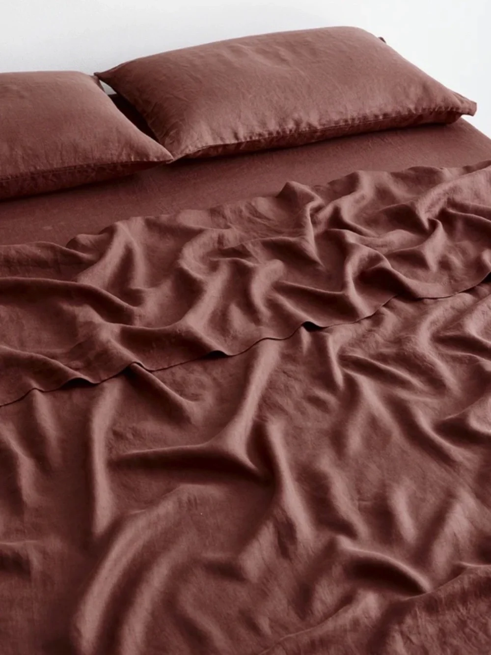 NWT Bed Threads 100% Flax Linen Cacao KING / CALI KING DUVET and PILLOWCASES
